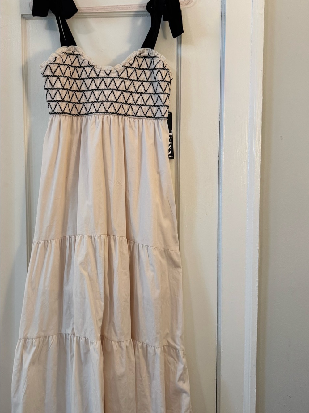 Trixxi Smocked Dress with Ribbon Tie Straps NWT - Picture 2 of 6